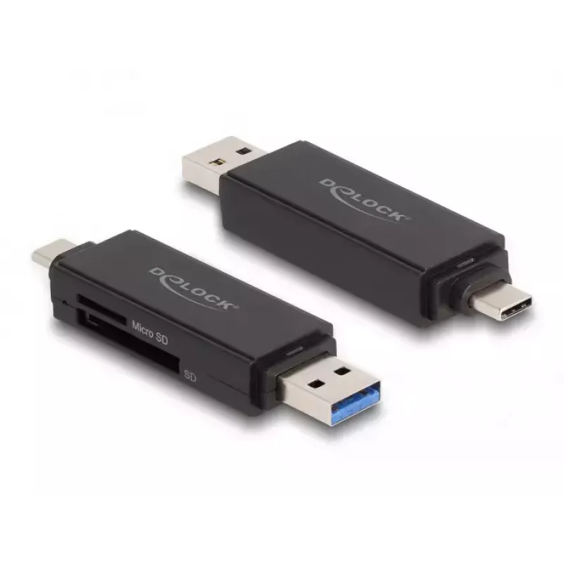 Kortelių skaitytuvas DeLOCK 91004 USB 3.2 Gen 1 Type-A Type-C juodas