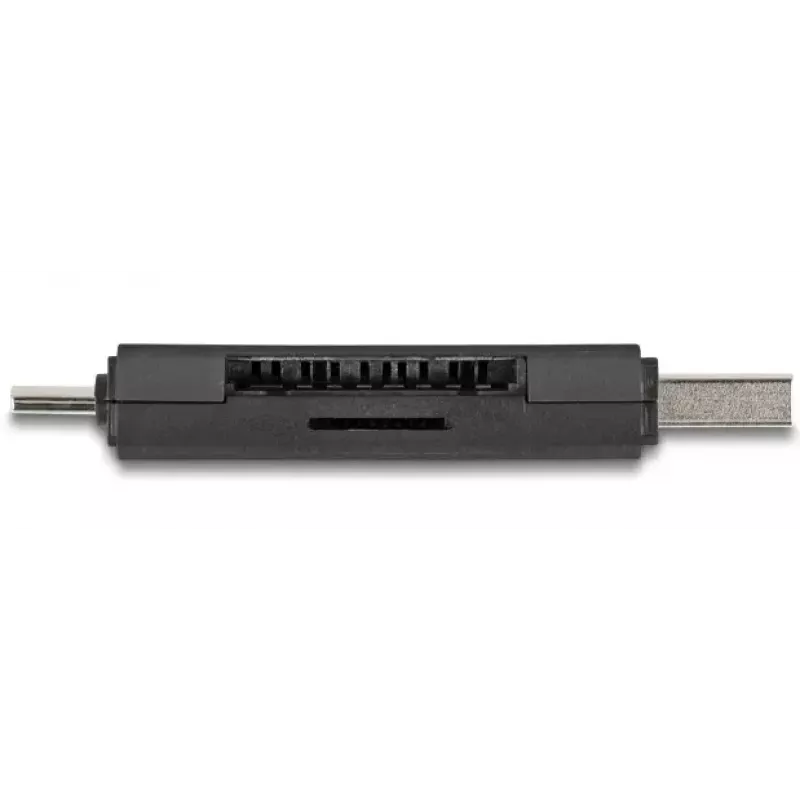 DELOCK kortelių skaitytuvas USB 5 Gbps USB Type-C / Type-A SD ir MicroSD, juodas, 5000 Mbit/s, 21×77×10 mm