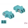 Skaidulinės optikos adapteris DELOCK LC jungtis–jungtis OM3 dvipusis (2 vnt. pakuotėje)