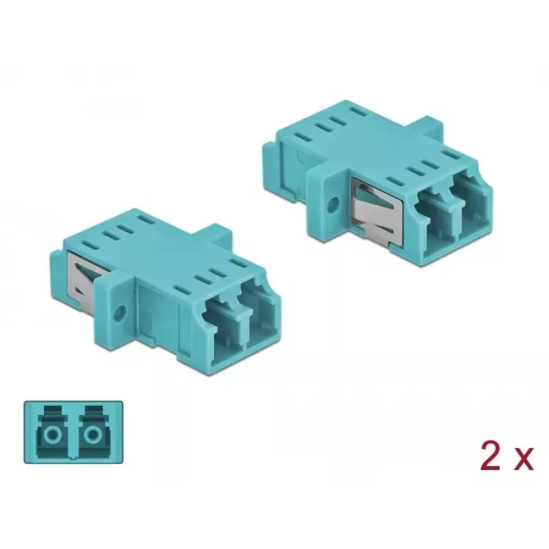 Skaidulinės optikos adapteris DELOCK LC jungtis–jungtis OM3 dvipusis (2 vnt. pakuotėje)