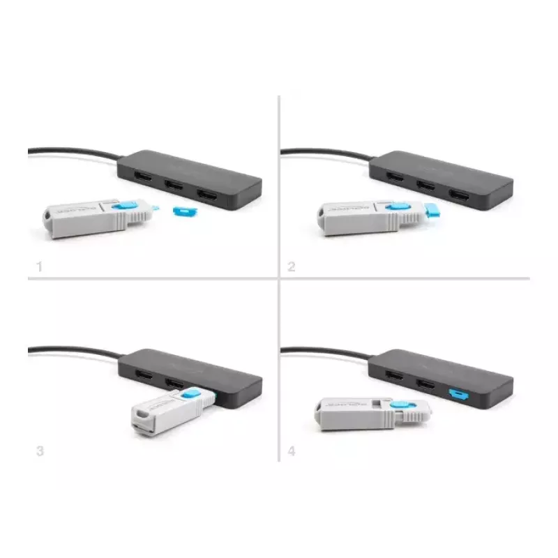 DeLOCK HDMI prievadų blokatorių rinkinys 4 vnt. + atrakinimo įrankis HDMI lizdams