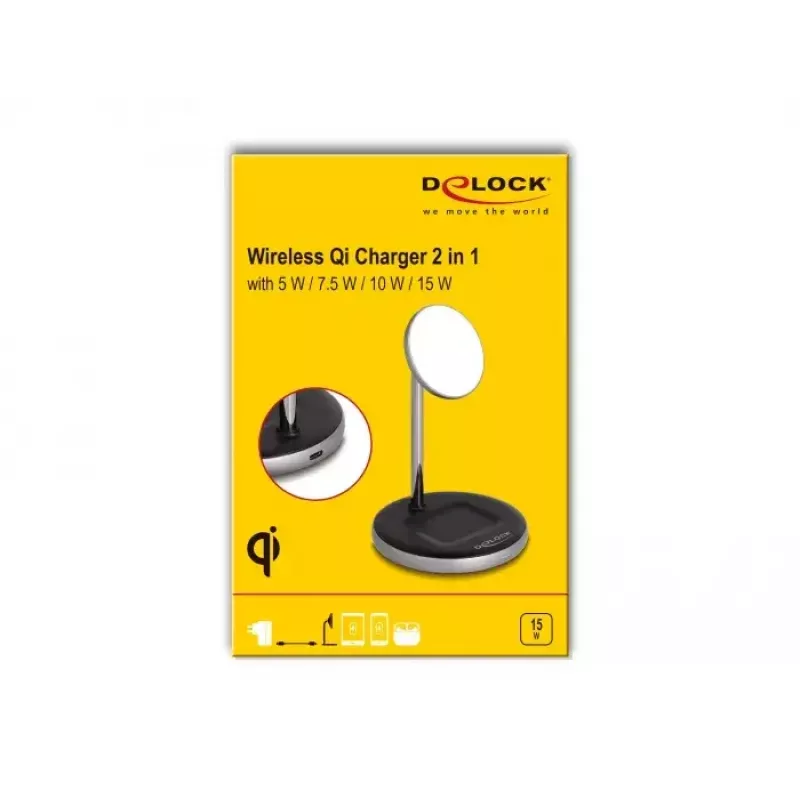 Belaidis įkroviklis DeLOCK 66468 2 viename 5W 7.5W 10W 15W