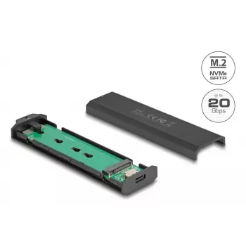 SSD korpusas DeLOCK 42031 juodas M.2 PCIe SATA 20 Gbit/s