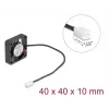 DELOCK korpuso ventiliatorius 4 cm (40 x 40 x 10 mm), rutulinis guolis, 0,18 m³/h, 5 V DC, juodas