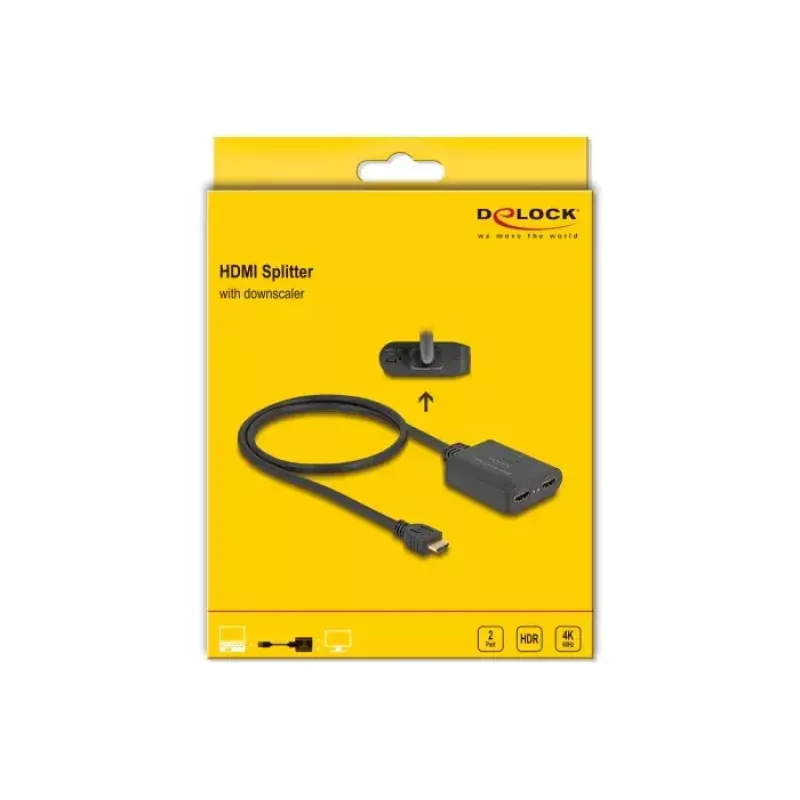 DeLOCK HDMI skirstytuvas 1 x HDMI įėjimas į 2 x HDMI išėjimus 4K 60 Hz