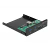 DeLOCK priekinis skydelis 3,5 colio USB 5 Gbps 1 x USB Type-C + 2 x USB Type-A + SD ir Micro SD lizdai