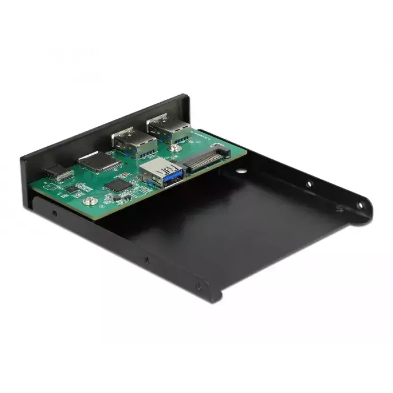 DeLOCK priekinis skydelis 3,5 colio USB 5 Gbps 1 x USB Type-C + 2 x USB Type-A + SD ir Micro SD lizdai