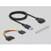 DeLOCK priekinis skydelis 3,5 colio USB 5 Gbps 1 x USB Type-C + 2 x USB Type-A + SD ir Micro SD lizdai