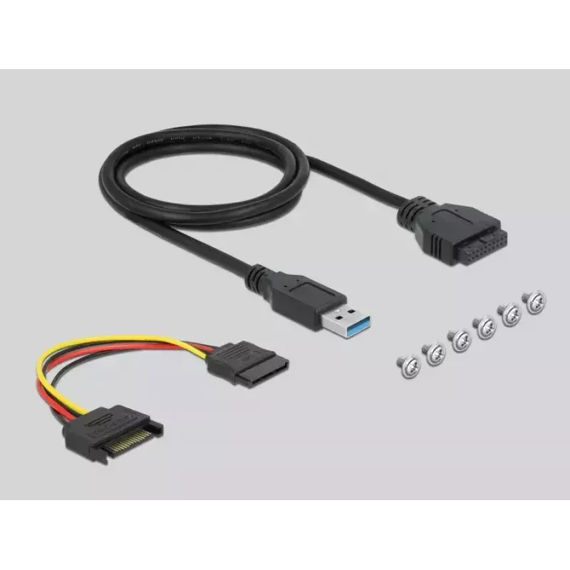DeLOCK priekinis skydelis 3,5 colio USB 5 Gbps 1 x USB Type-C + 2 x USB Type-A + SD ir Micro SD lizdai