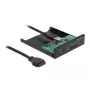 DeLOCK priekinis skydelis 3,5 colio USB 5 Gbps 1 x USB Type-C + 2 x USB Type-A + SD ir Micro SD lizdai