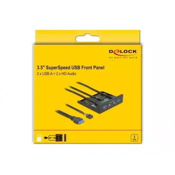 Priekinė panelė DeLOCK 3,5 colio USB 3.2 Gen 1 2 x USB Type-A HD-Audio