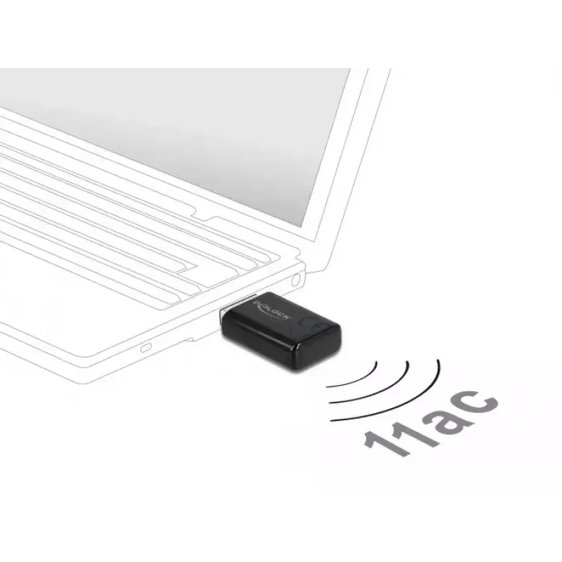 Tinklo plokštė DeLOCK 12550 WLAN USB dviejų juostų Wi-Fi 5