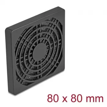 Ventiliatoriaus grotelės DELOCK 67311, ABS, juodos, 87×87 mm, montavimo tinklelis 71,5×71,5 mm