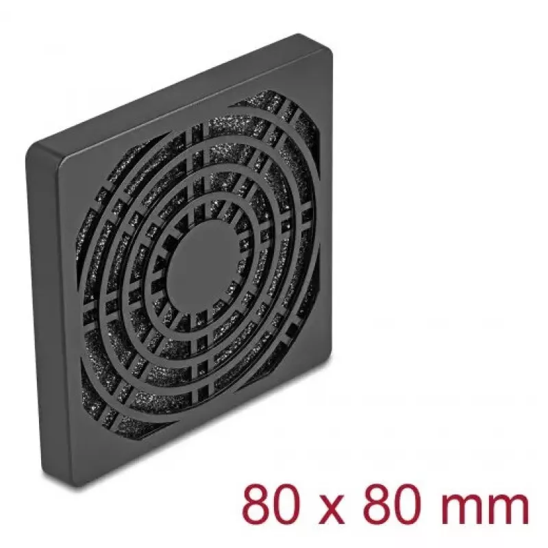 Ventiliatoriaus grotelės DELOCK 67311, ABS, juodos, 87×87 mm, montavimo tinklelis 71,5×71,5 mm