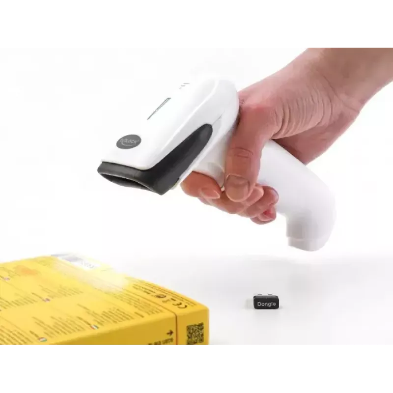Rankinis brūkšninių kodų skaitytuvas DeLOCK 90587 1D 2D belaidis Bluetooth USB baltas