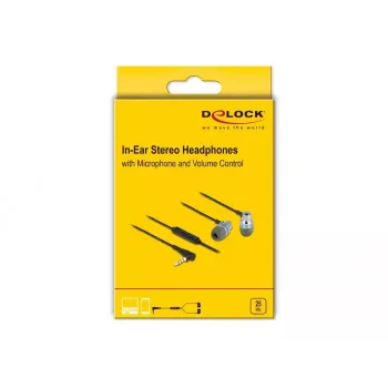 Delock 27183 ausinės su mikrofonu, 3,5 mm lizdas, garsumo valdymas