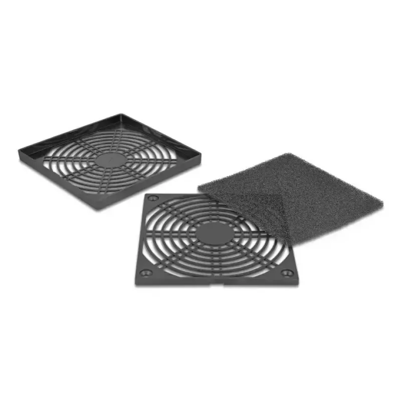 Ventiliatoriaus grotelės DELOCK 67313, ABS juodos, 125×125 mm, tvirtinimo raštas 105×105 mm