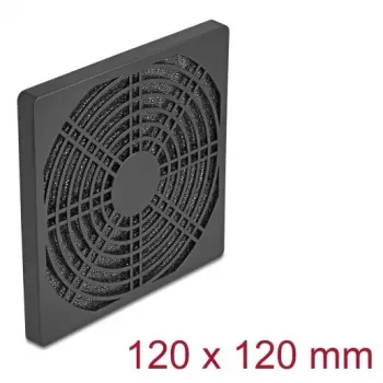 Ventiliatoriaus grotelės DELOCK 67313, ABS juodos, 125×125 mm, tvirtinimo raštas 105×105 mm