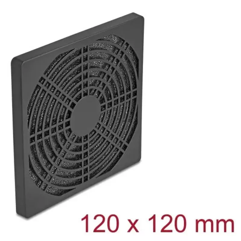 Ventiliatoriaus grotelės DELOCK 67313, ABS juodos, 125×125 mm, tvirtinimo raštas 105×105 mm