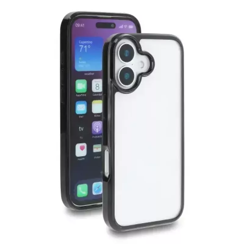Apsauginio dėklo dangtelis, skirtas iPhone 17, DELOCK, permatomai juodas, tinka 16 cm (6,3 colio) ekranui
