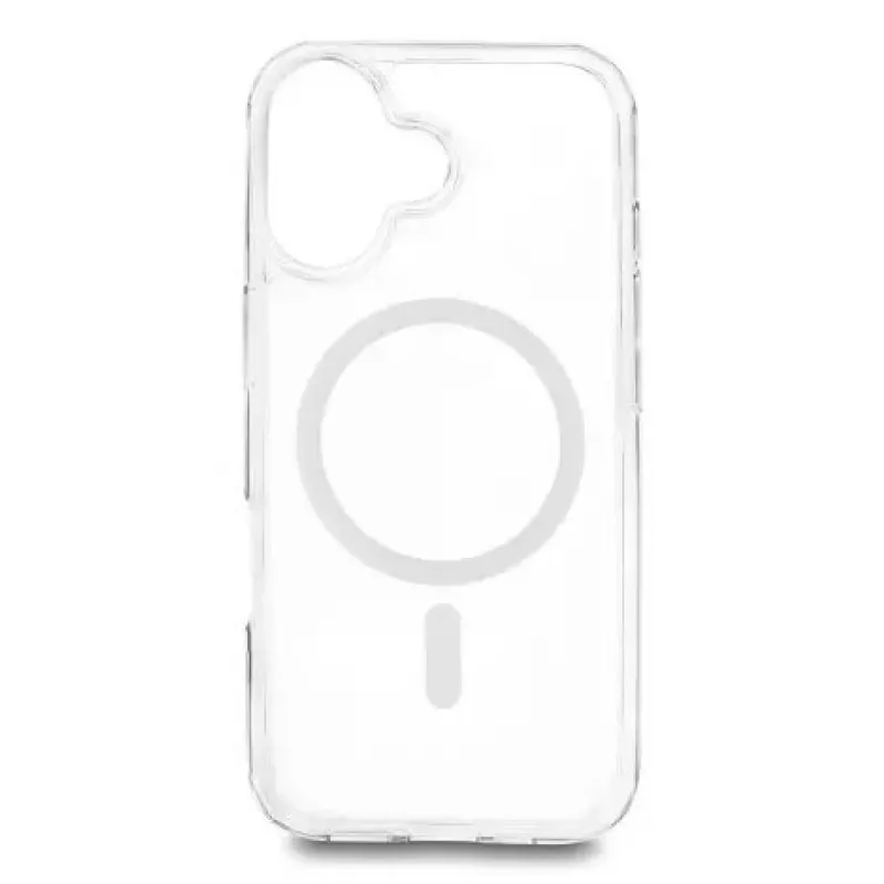 Apsauginis dėklas „iPhone 17“, DELOCK — Dangtelis, suderinamas su „MagSafe“, permatomas baltas, tinka iki 16 cm (6,3 col.) ekranui