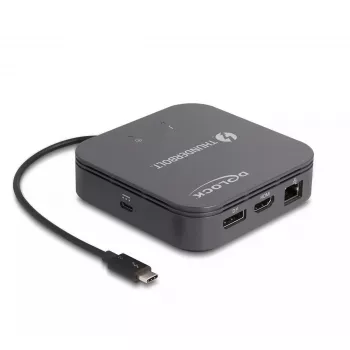 DeLOCK Thunderbolt 3 Mini dokų stotelė 8K DisplayPort HDMI USB LAN Audio PD 3.0