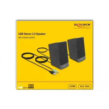 Stereospeakers DELOCK 27001, 2.0, maitinamas USB