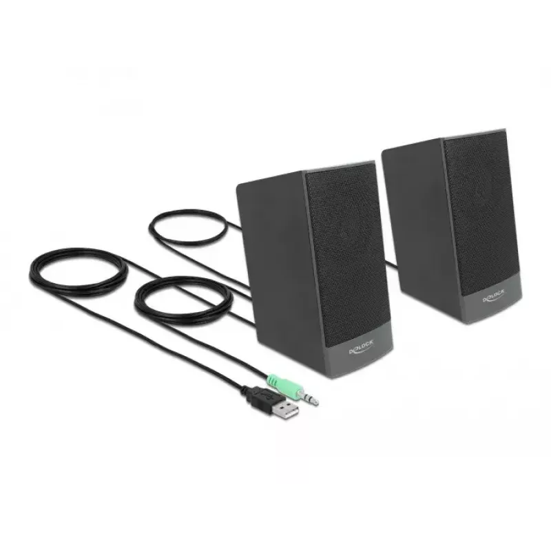 Stereospeakers DELOCK 27001, 2.0, maitinamas USB