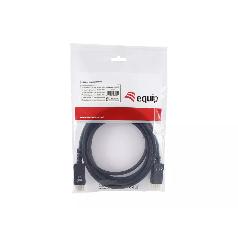 DisplayPort kabelis EQUIP 119274, 5 m, DisplayPort–DisplayPort, juodas