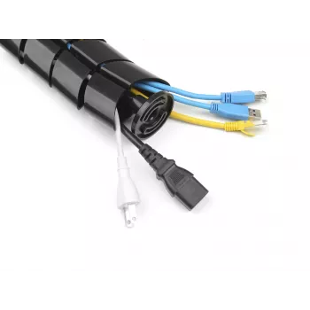 Kabelių įvorė Equip dviejų kanalų kabelių valdymo stuburas, juodas