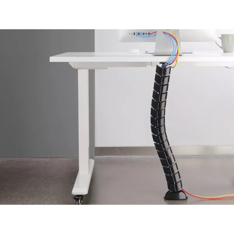 Kabelių įvorė Equip dviejų kanalų kabelių valdymo stuburas, juodas