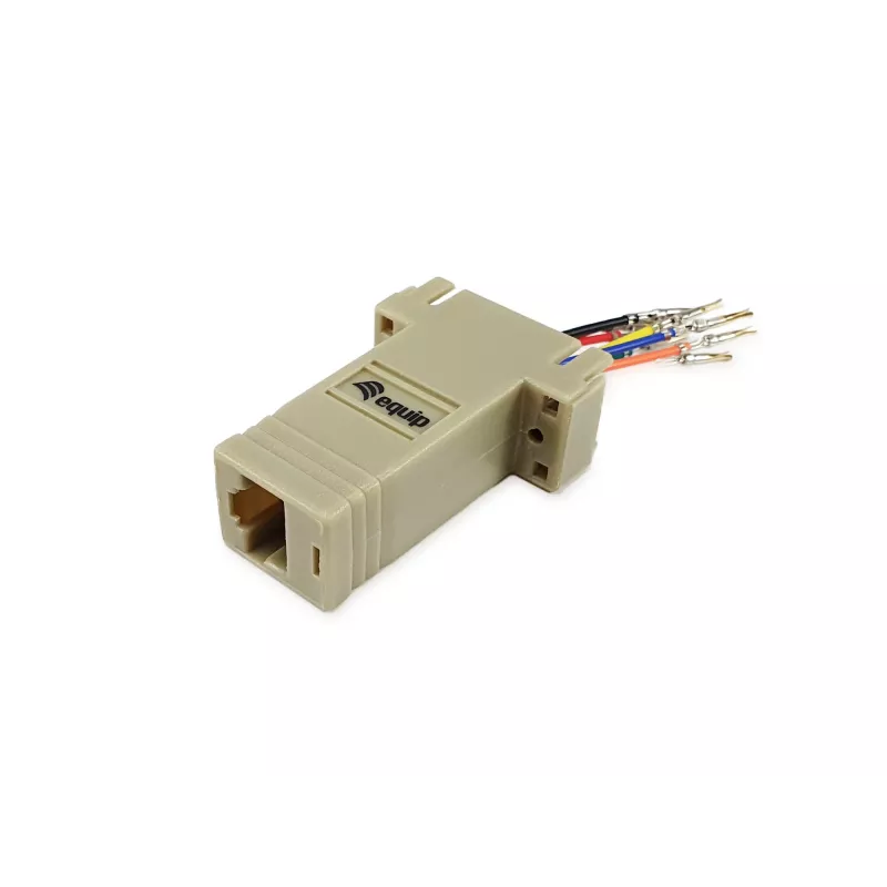 Equip DB9 į RJ45 adapteris, moteriška, serijinė, pilka, 72x33x16 mm