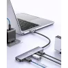 EQUIP USB-C 6‑viename daugiafunkcis adapteris — HDMI 4K/60Hz, 4× USB‑C Gen2 (10Gbps), 100W PD, 0,25 m laidas, Pilka