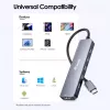 EQUIP USB-C 6‑viename daugiafunkcis adapteris — HDMI 4K/60Hz, 4× USB‑C Gen2 (10Gbps), 100W PD, 0,25 m laidas, Pilka