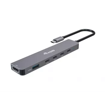 Equip USB-C 6 viename daugiafunkcis adapteris, HDMI 4K/30Hz, USB-C x 4, USB-A x 1, 5Gbps, 100W USB PD