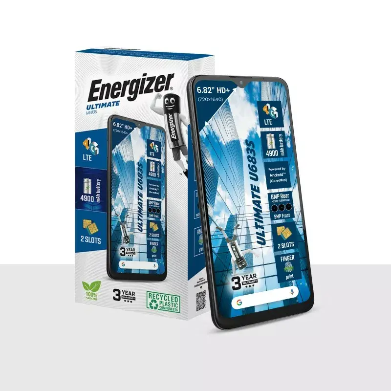Išmanusis telefonas „Energizer U683SEU“, 6,82 colio ekranas, 2 GB RAM, 64 GB, juodas