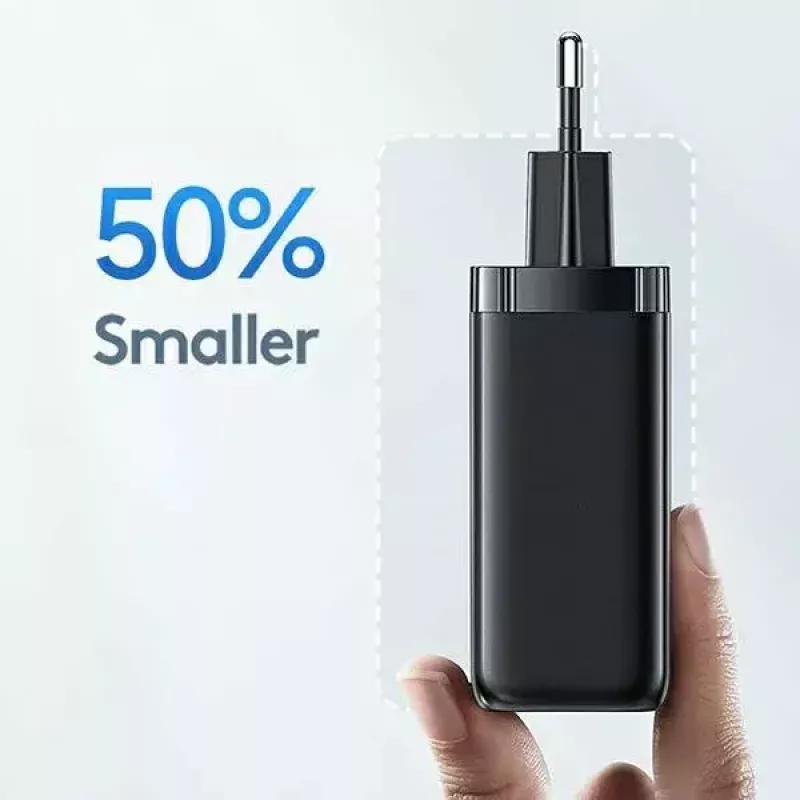 Įkroviklis usams T47 USB / USB-C 65W PD greitasis įkrovimas — 65W USB Power Delivery, USB-A + USB-C prievadai