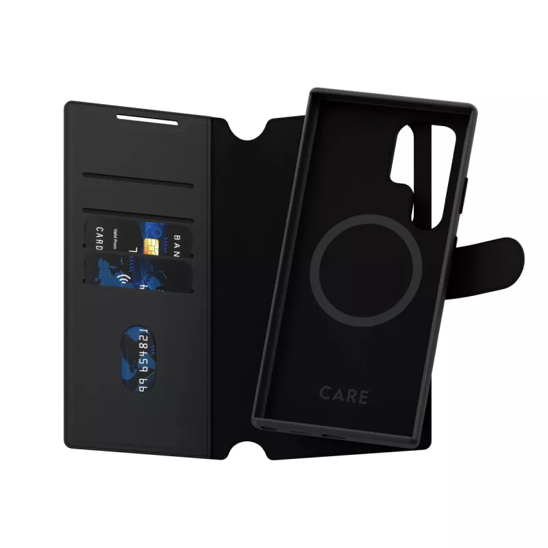 Telefono dėklas PanzerGlass CARE Feature Case Tango Two-in-One Wallet, suderinamas su Samsung Galaxy S24 Ultra, permatomas