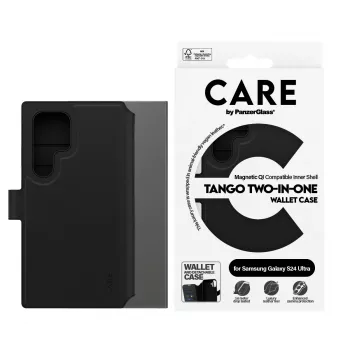 Telefono dėklas PanzerGlass CARE Feature Case Tango Two-in-One Wallet, suderinamas su Samsung Galaxy S24 Ultra, permatomas