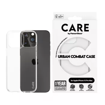 PanzerGlass CARE™ by ® Urban Combat dėklas Transparent iPhone 15 Pro Max