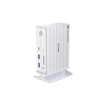 D-Link DUF-E01/E nešiojamojo kompiuterio dokas / prievado dubliatorius Laidinis Thunderbolt 4 Baltas