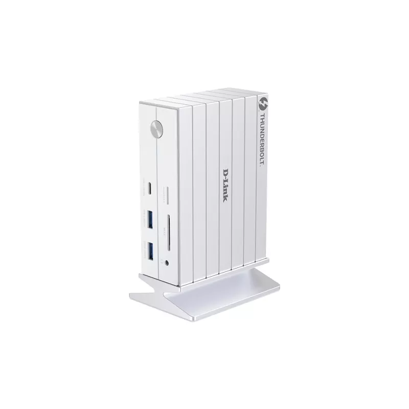 D-Link DUF-E01/E nešiojamojo kompiuterio dokas / prievado dubliatorius Laidinis Thunderbolt 4 Baltas
