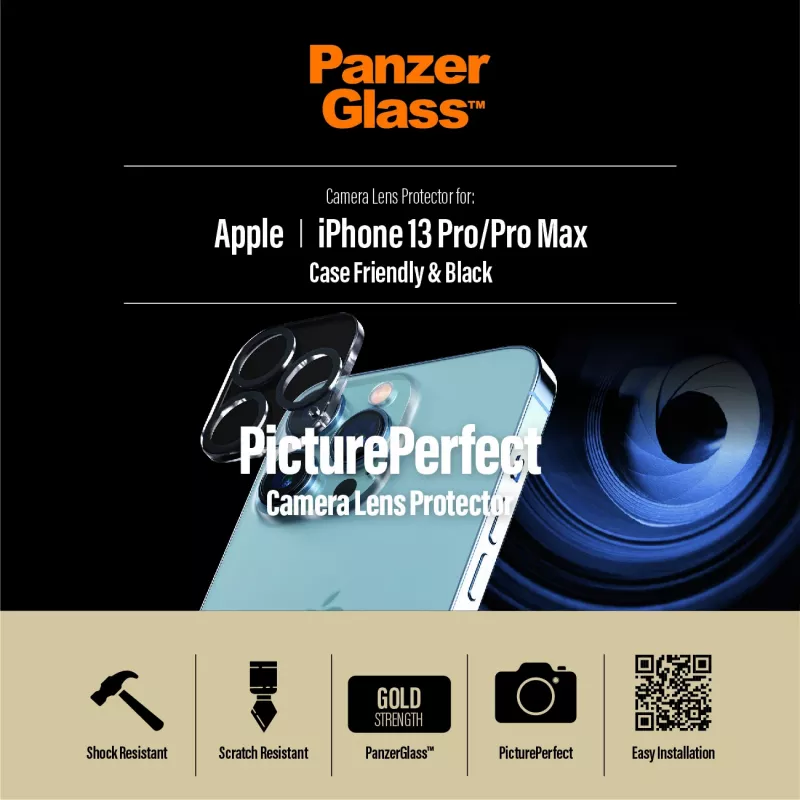 PanzerGlass kameros objektyvo apsauga Apple iPhone 13 Pro 13 Pro Max, atspari įbrėžimams ir smūgiams