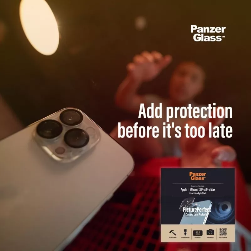 PanzerGlass kameros objektyvo apsauga Apple iPhone 13 Pro 13 Pro Max, atspari įbrėžimams ir smūgiams