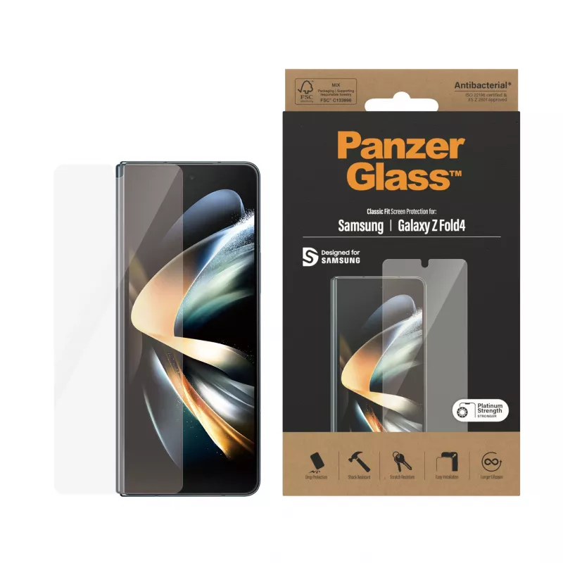 Ekrano apsauga PanzerGlass Samsung Galaxy Z Fold4 antibakterinė, atspari įbrėžimams
