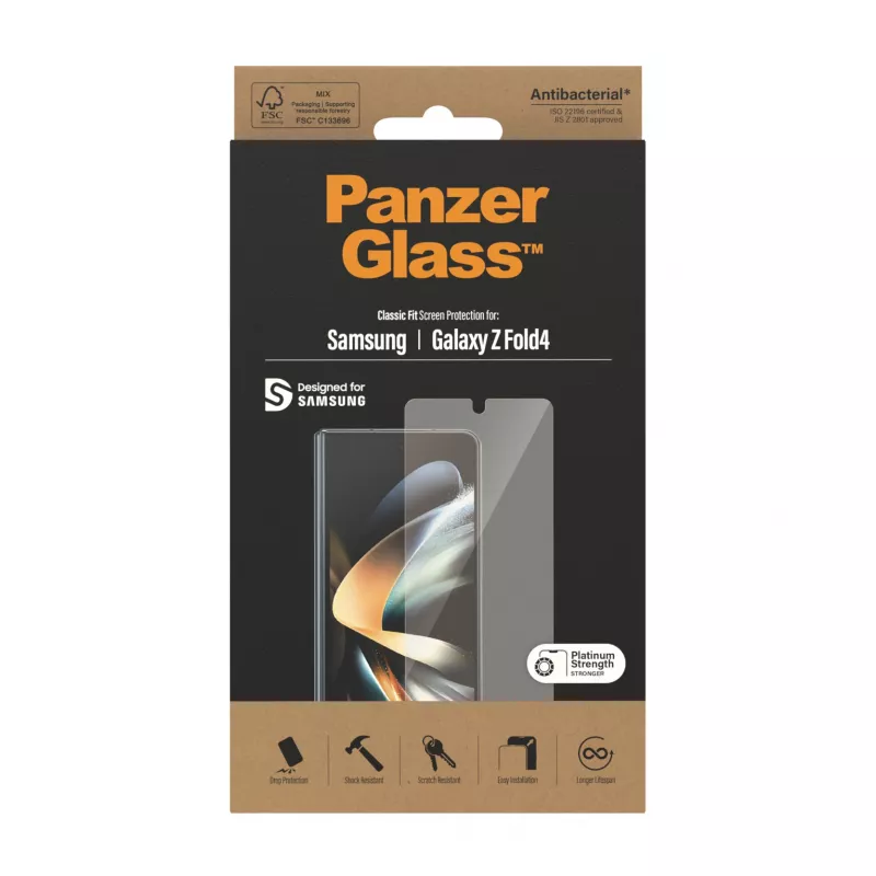Ekrano apsauga PanzerGlass Samsung Galaxy Z Fold4 antibakterinė, atspari įbrėžimams