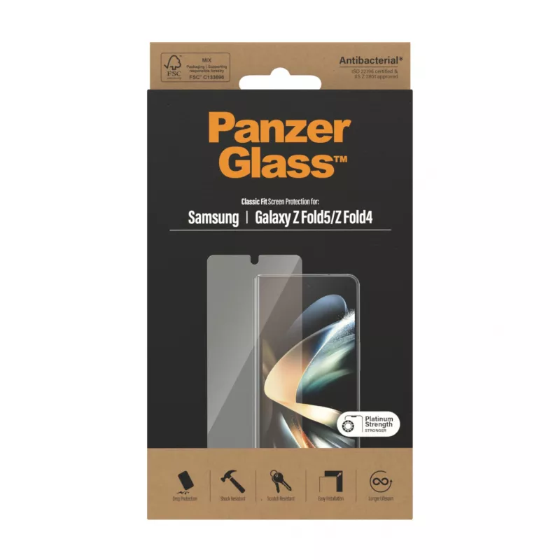 Ekrano apsauga PanzerGlass Samsung Galaxy Z Fold4 antibakterinė, atspari įbrėžimams