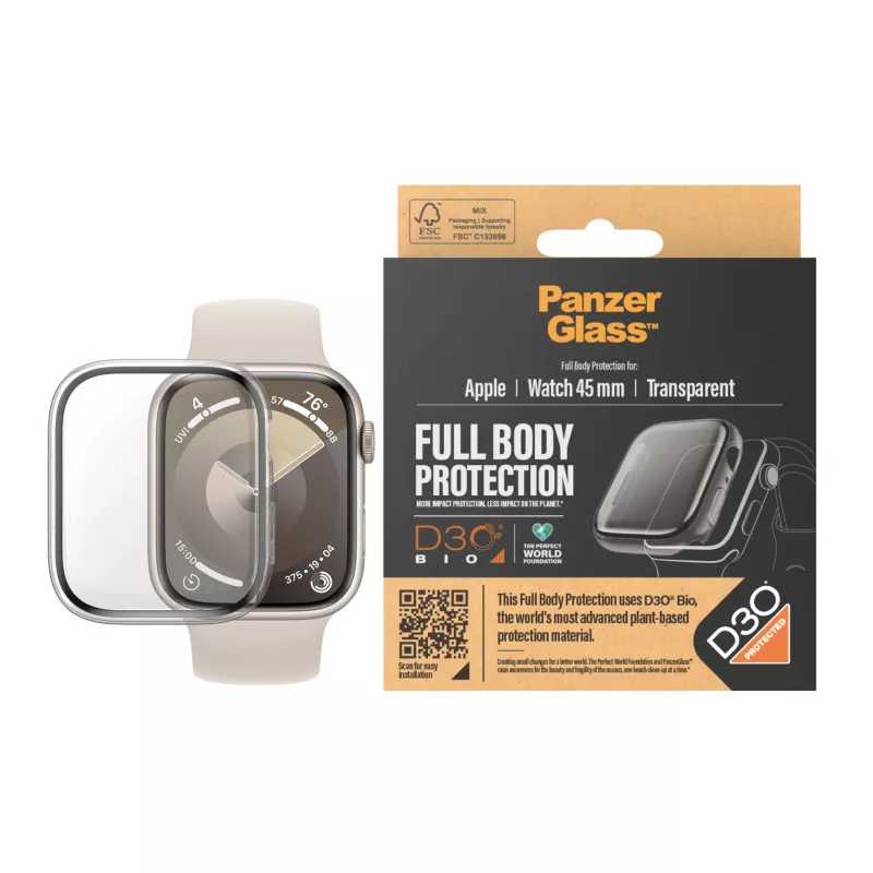 PanzerGlass® Full Body Transparent su D3O® skirtas Apple Watch Series 9 | 45mm
