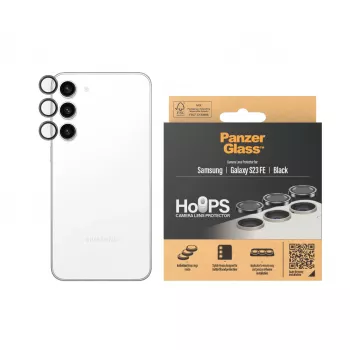 PanzerGlass Hoops kameros objektyvo apsauga Samsung Galaxy S23 FE juoda, atspari įbrėžimams ir smūgiams