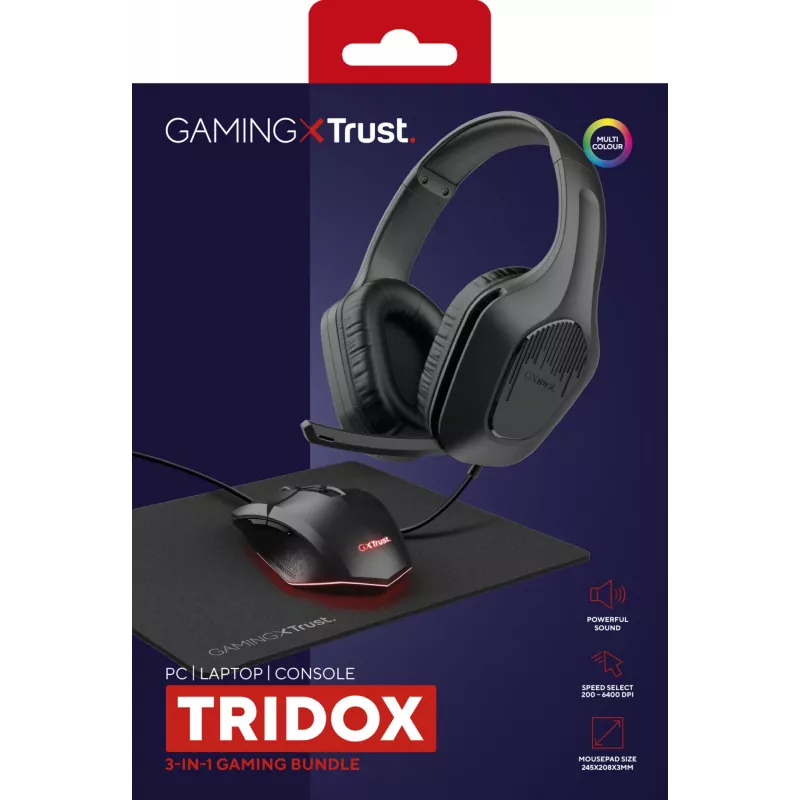 Trust GXT 790 ausinės laidinės galvos lankelis žaidimų Juoda